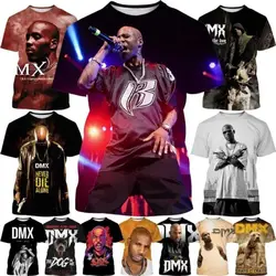 Hot Sale Earl Simmons 3D Printing T-Shirt Unisex Top Fashion Rapper DMX Hip Hop Casual Round Neck Short Sleeve Breathable Cool