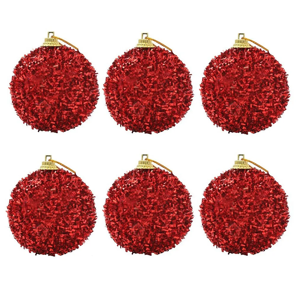 

6Pcs/Set Creative Christmas Decoration Pendant 6cm Solid Color Christmas Tree Decoration Reusable Elegant