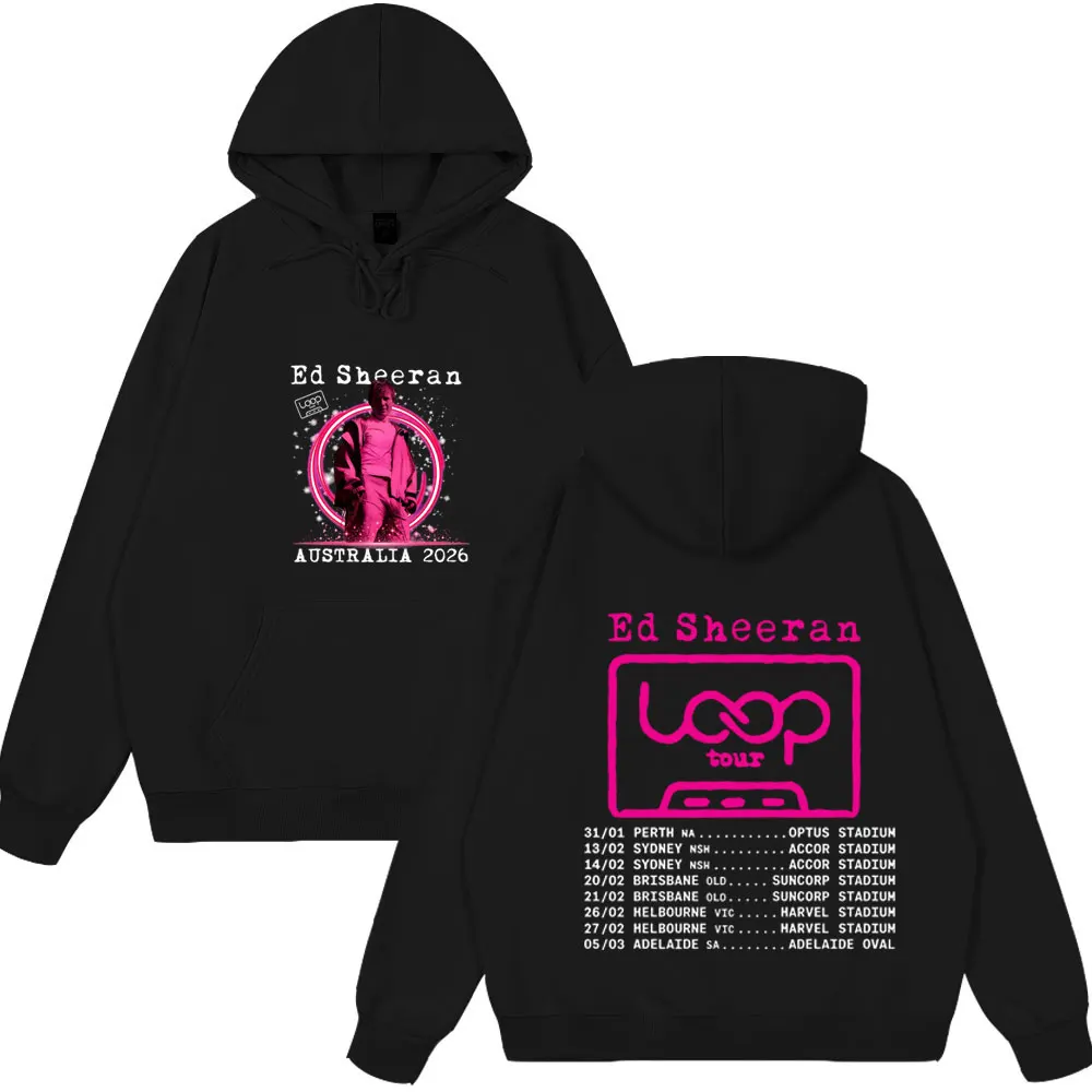 

Зимние толстовки с забавным принтом Ed Sheeran Loop Tour для пар, мужская и женская одежда, модная уличная одежда в стиле хип-хоп, одежда оверсайз для пар