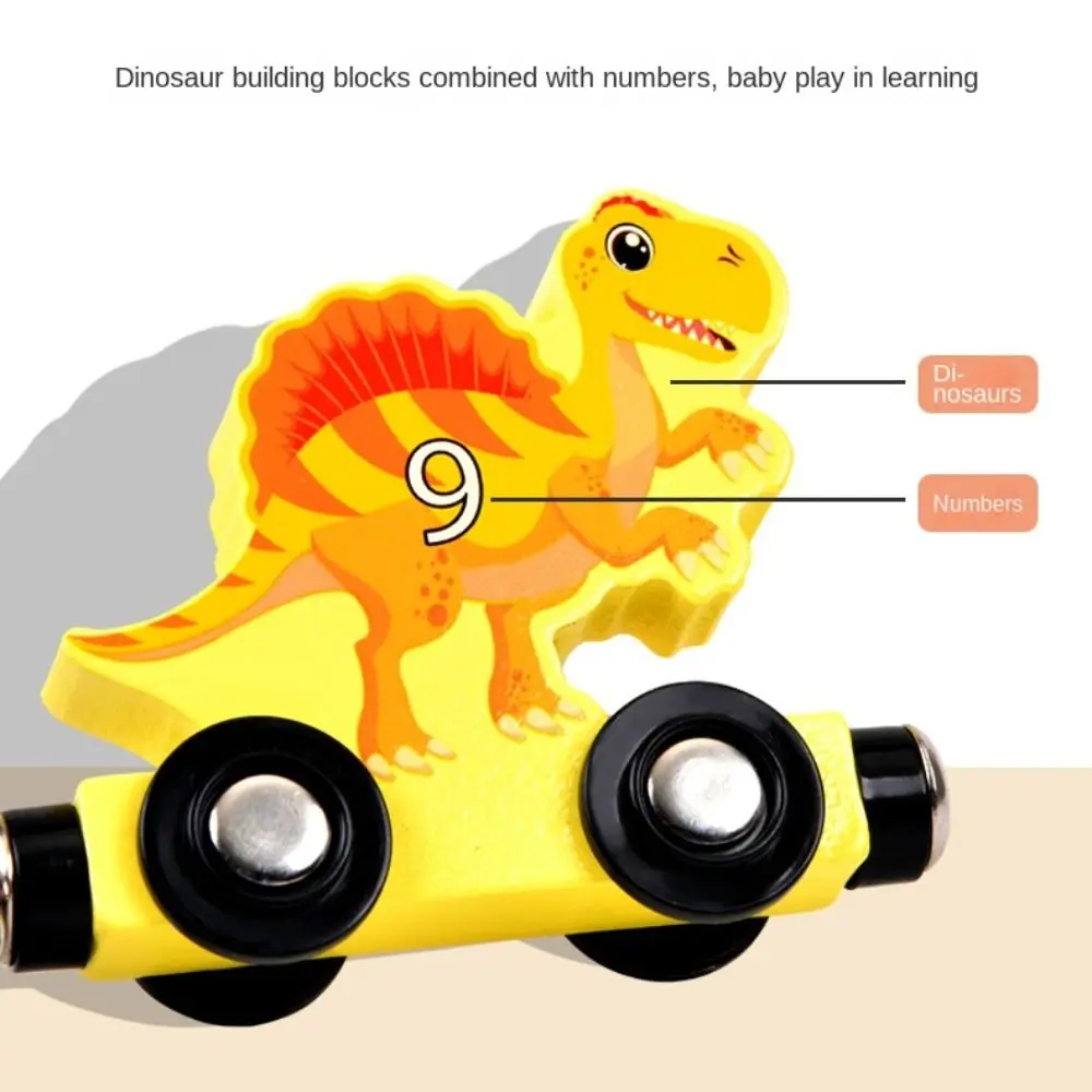 

Цифры/животные/фрукты/динозавр магнитный деревянный поезд игрушки развивающие координацию рук и глаз Монтессори номер поезд набор