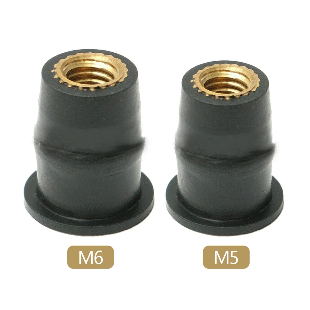 10/20pcs M5 M6 5/6mm Metric Rubber Well Nuts Windscreen Windshield Fairing Cowl For Honda For Suzuki Auto Motorbike Off-road