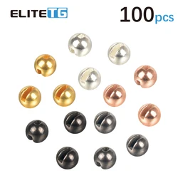 Elite-Cuentas ranuradas de tungsteno para pesca con mosca, Material de atado de moscas, Material de aleación de tungsteno, 100 piezas/5 colores, 1,5-3,5mm