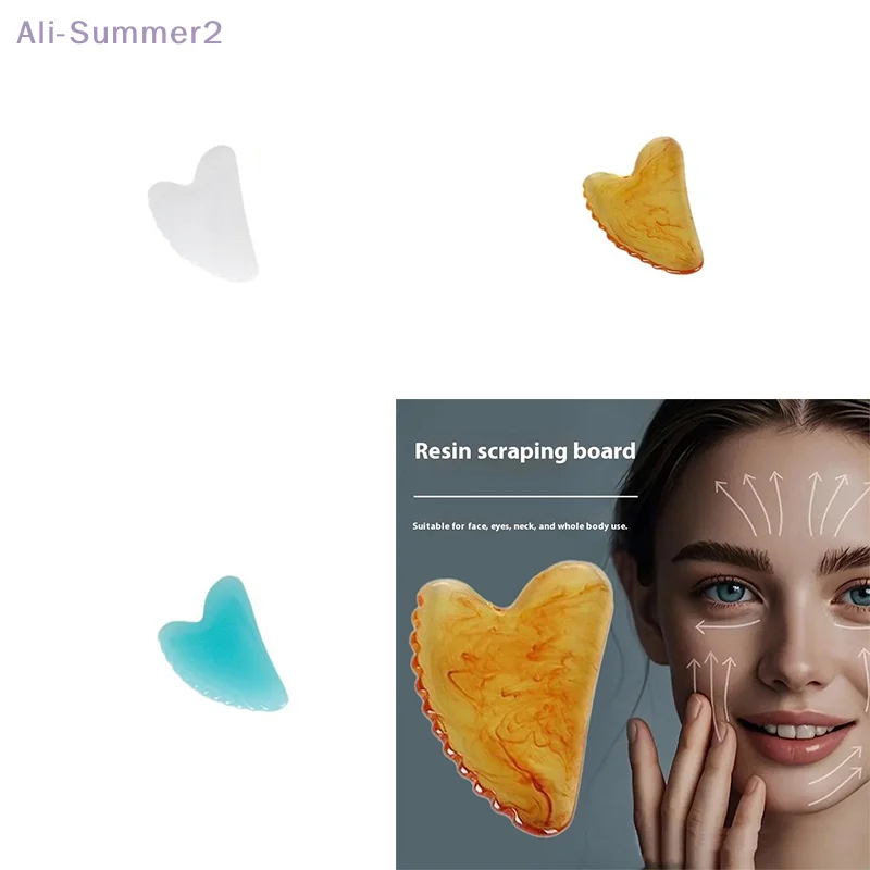 {MX} Heart-shape Resin Gua Sha Scraper Face Lifting Slim Massage Board Facial Guasha Massager Tools Scraping Plate