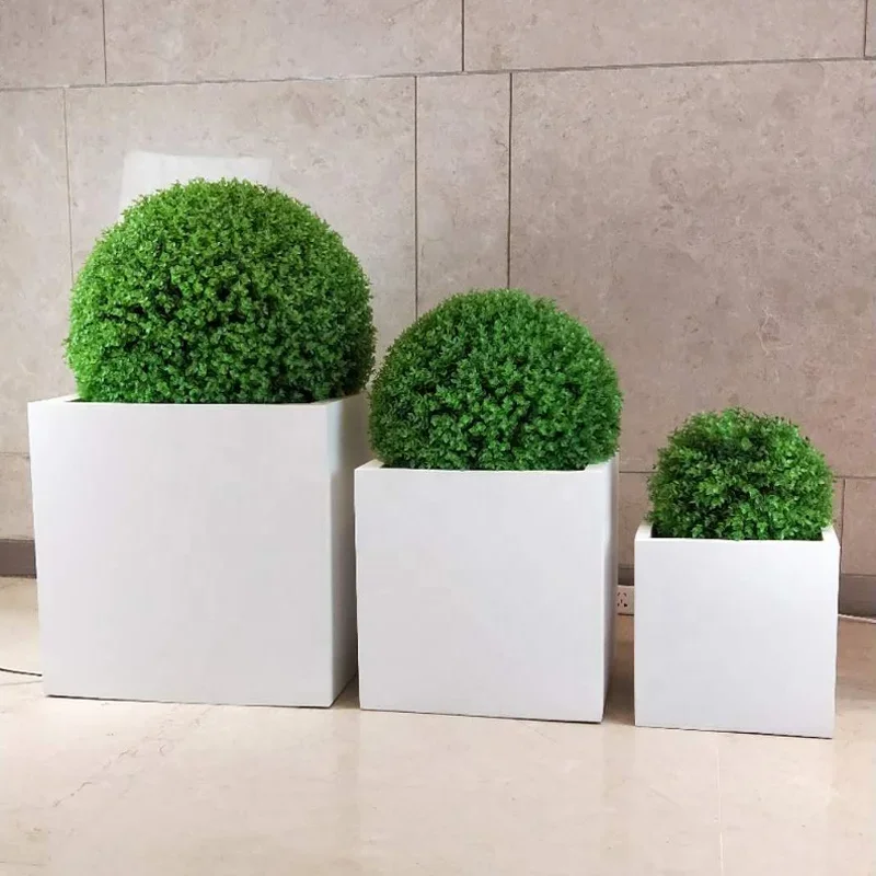 

#Factory Direct Sale Square Fiberglass Flower Pot Large Cube Plant Pot Indoor Outdoor Fiberglass Planter