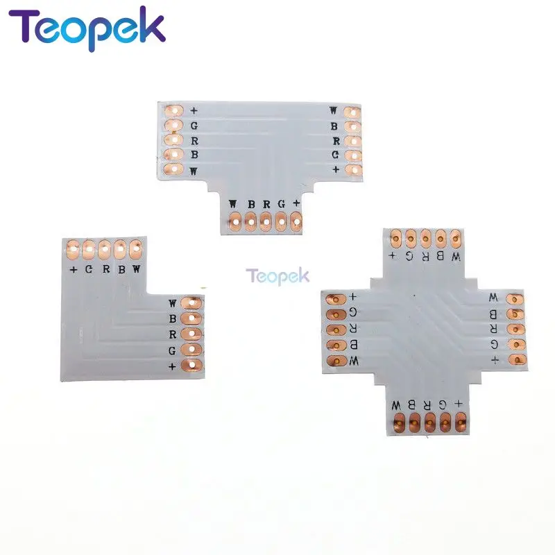 PCB Connector 2pin 3pin 4pin 5pin 6pin L or T or X (Cross) Shape PCB Board Splitter Connector for LED Strip Light 10pcs/lot