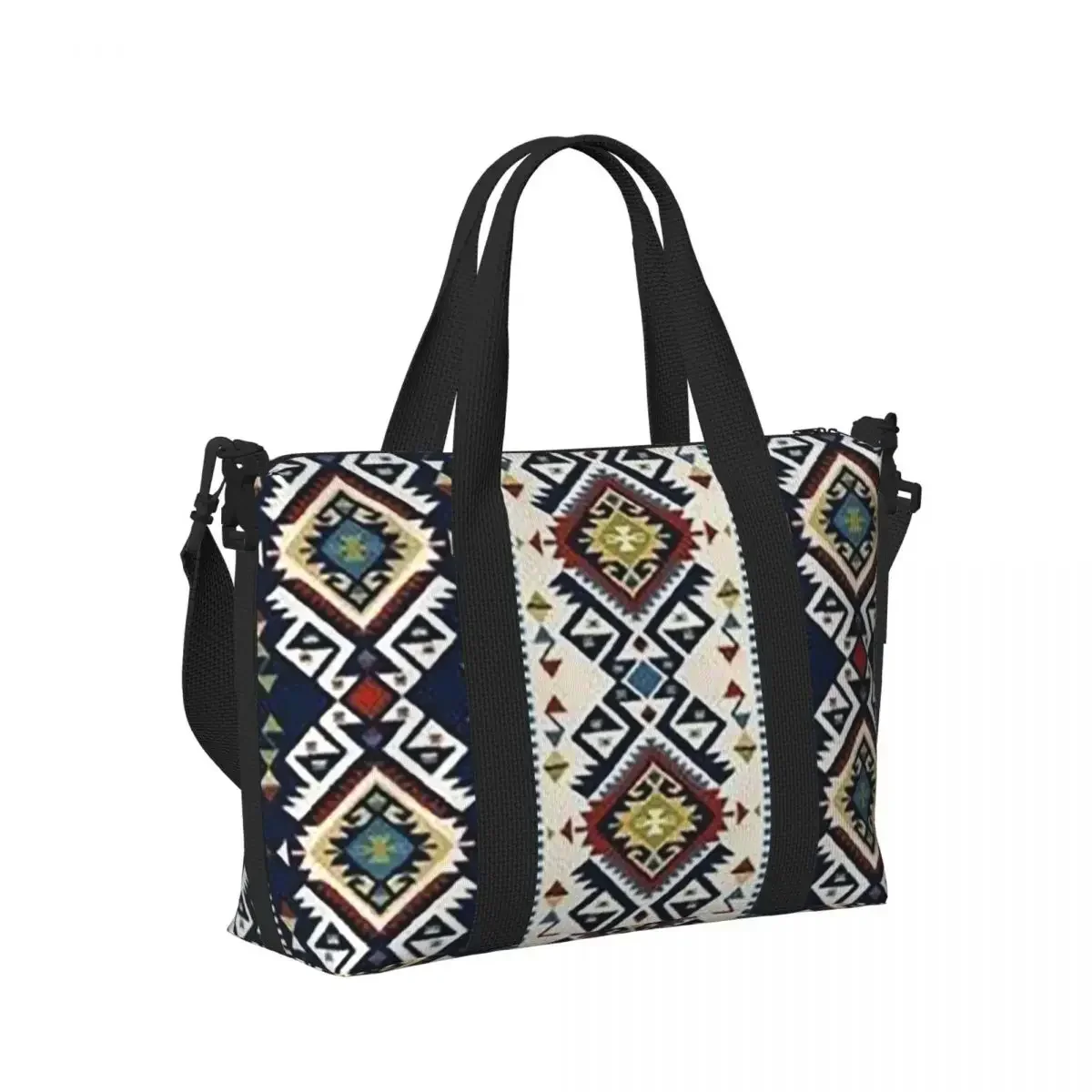Large Kabyle Bohemia Amazigh Berber Beach Travel Bag Large Capacity Tote Bags for Gym Yoga Women Shopping Duffle Shoulder Bag