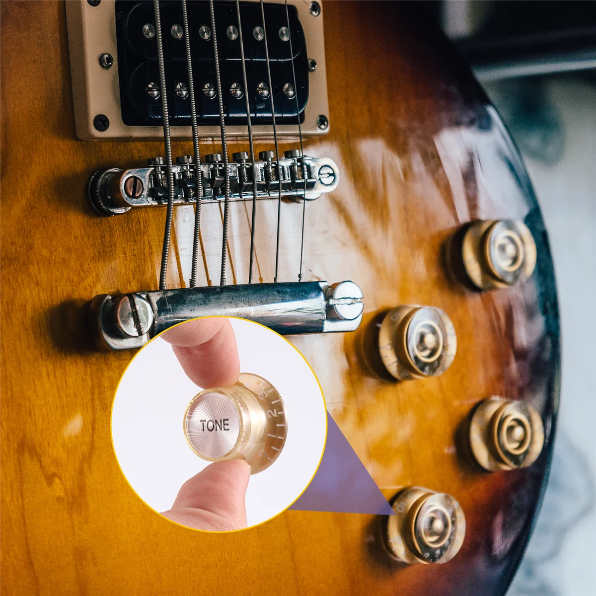 Perillas de Control de velocidad para guitarra LP, accesorios de 2 tonos dorados y 2 niveles de volumen, 4 piezas