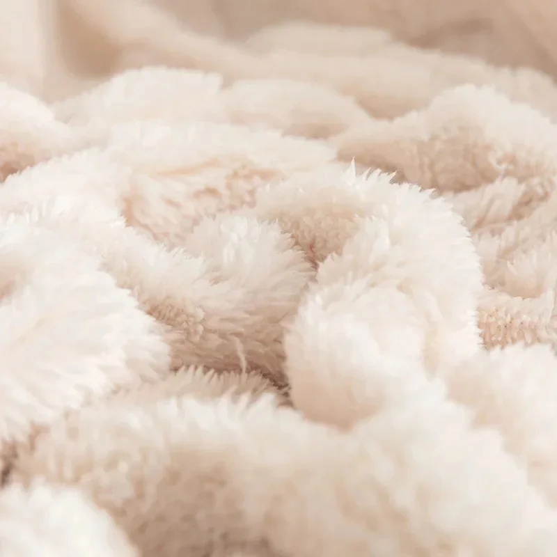 Manta de terciopelo cálida y gruesa suave, manta de Jacquard a la moda para sofá cama, manta de franela cómoda y esponjosa