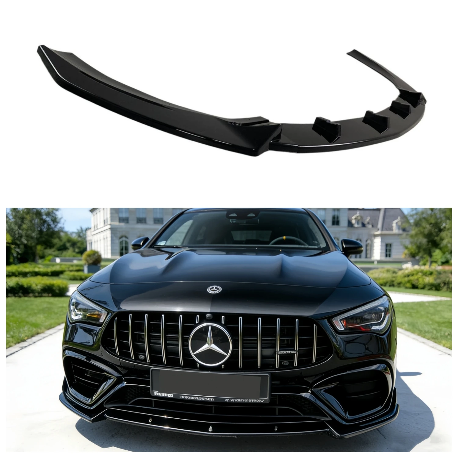 

3Pcs Gloss Black Car Front Bumper Lip Splitter For Mercedes Benz CLA C118 CLA45 AMG 2020-2023 Tuning Bumper Guard Trims BodyKits