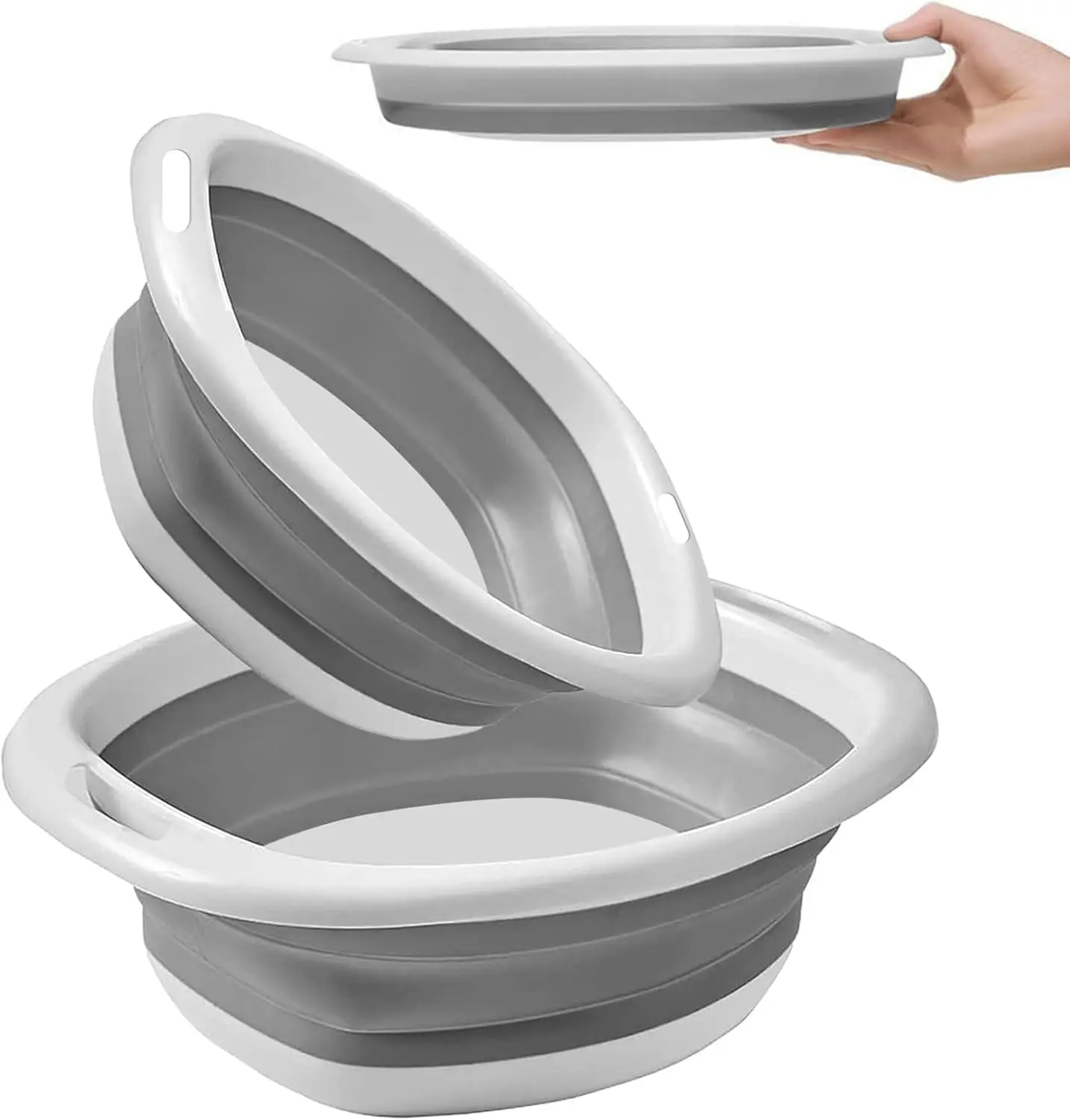 Juego de Recipientes de Plástico Multifuncional de 3 Tamaños, Recipiente Grande, Mediano y Pequeño para Remojar Pies, Tazón para Lavar Vegetales, Recipiente de Almacenamiento Diario para el Hogar