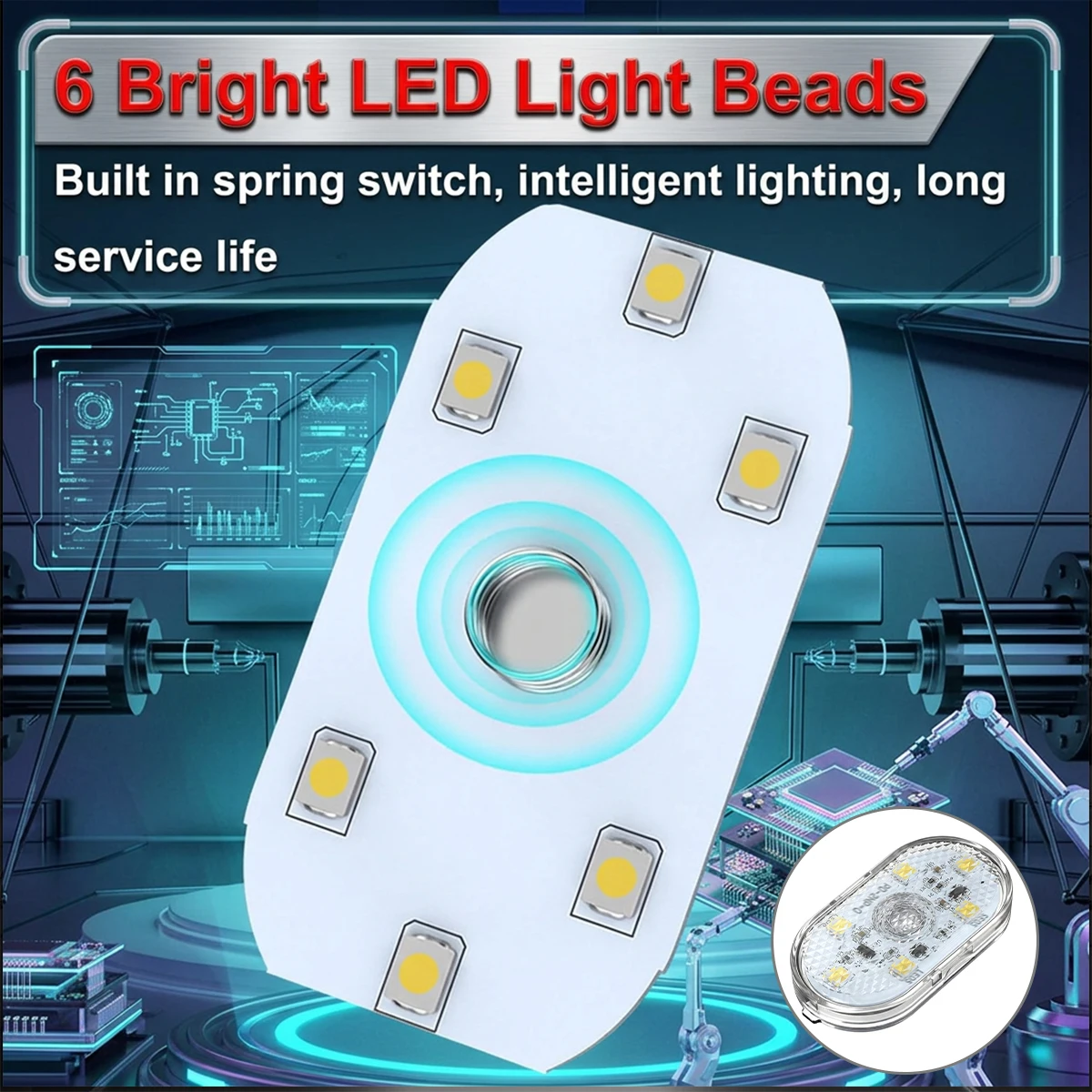 5V Car Led Lighting Finger Touch Sensor Reading Lamp LED Attraction Lights USB Rechargeable 6 Bulbs for Car Interior Lights
