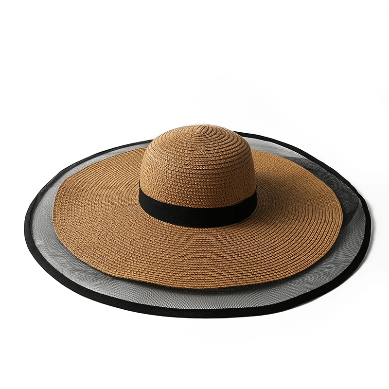 

Big Brim Face-Covering Hat Elegant Organza Bucket Hat Sun Protection Hat