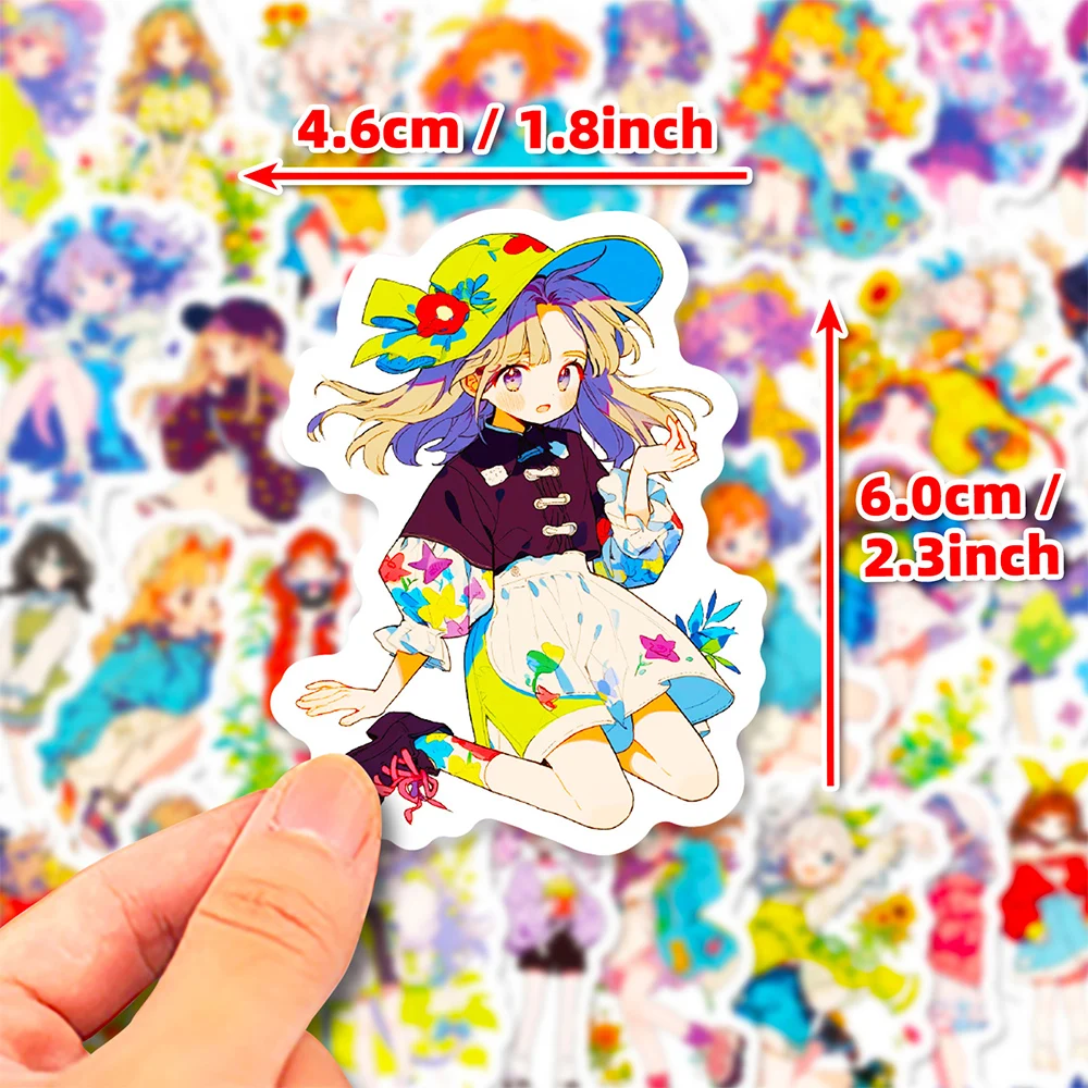 10/30/50pcs Cute Japanese Anime Girl Stickers Aesthetic Kawaii Kids Decals Toy Graffiti Phone Water Bottle Waterproof Sticker