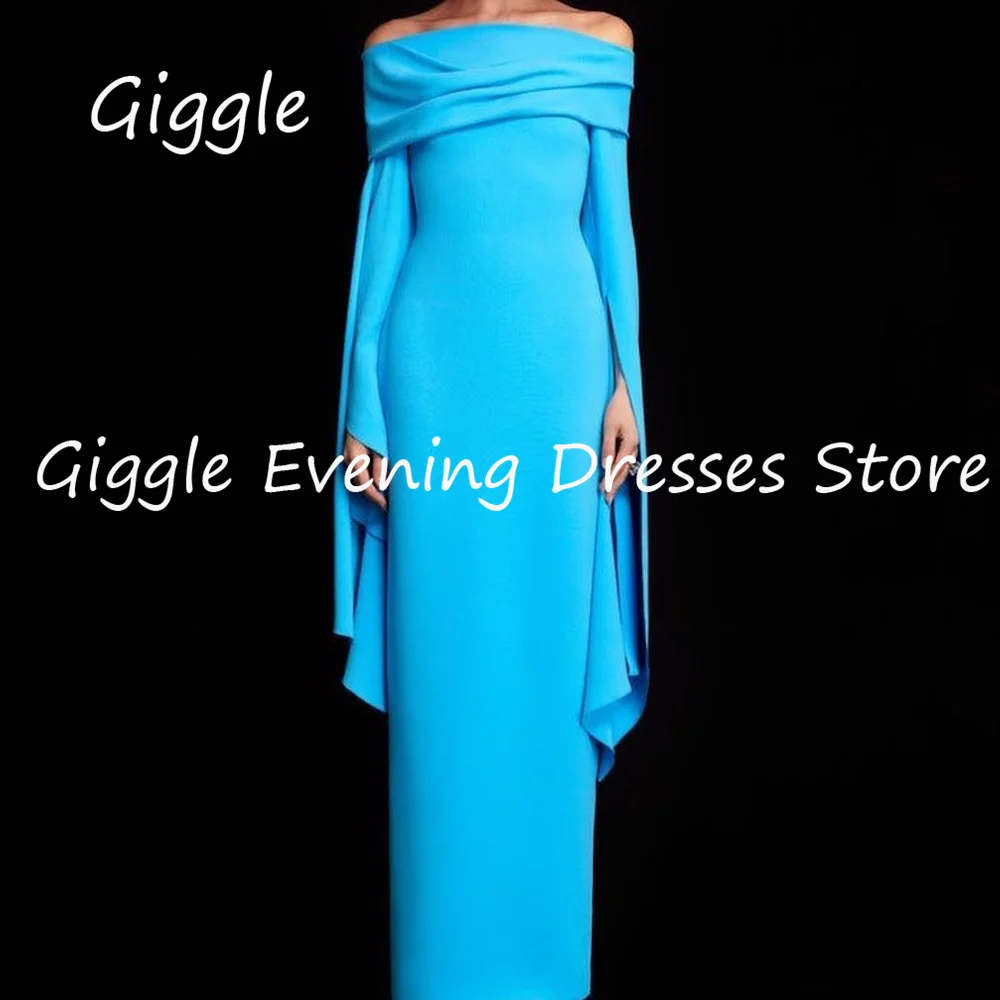 Giggle Crepe Mermaid Off-the-shoulder Formal Elegant Prom Gown Floor Length luxury Evening Pretty Party Dresses for Women 2023