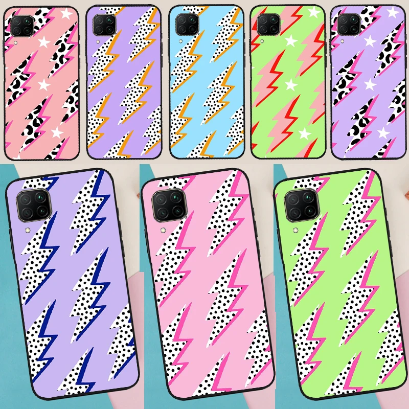 Pink Lightning Bolt Case For Huawei P30 Pro P50 P40 P20 Lite Nova 9 5T Cover For Honor X8 X7 X9 50 Lite 70