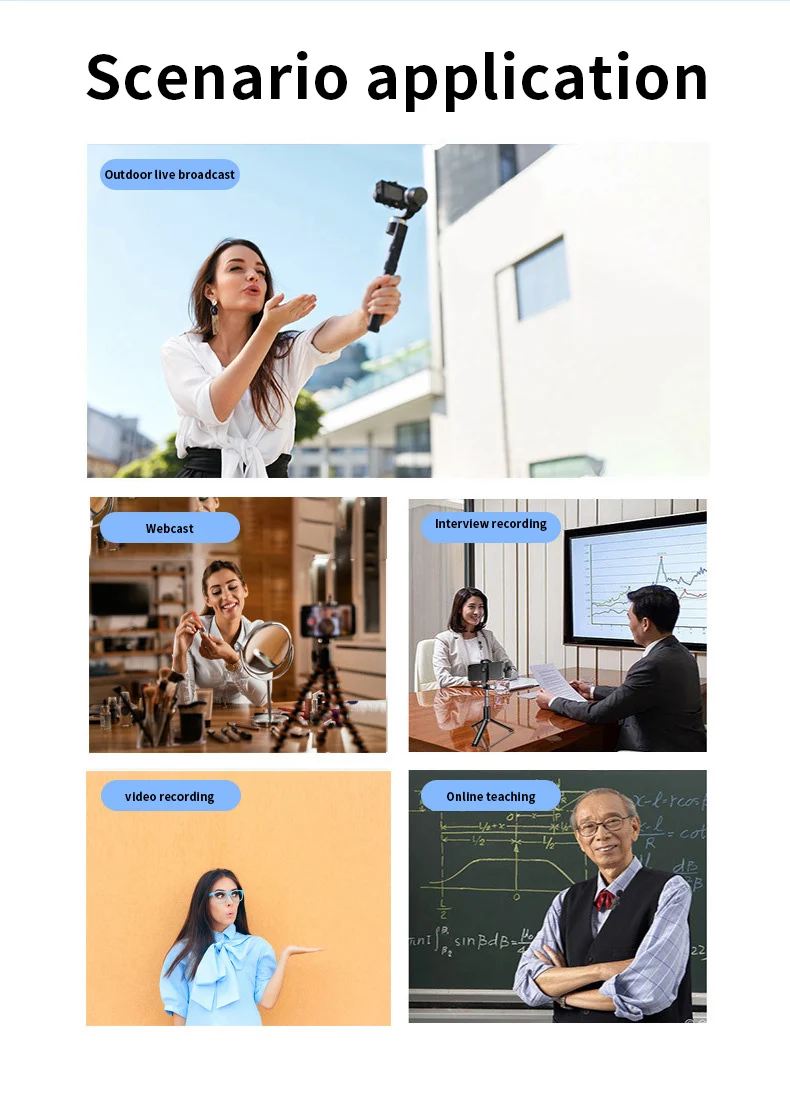 One drag two microfono wireless lavalier per telefoni cellulari, microfono pickup per trasmissioni in diretta, microfono lavalier wireless