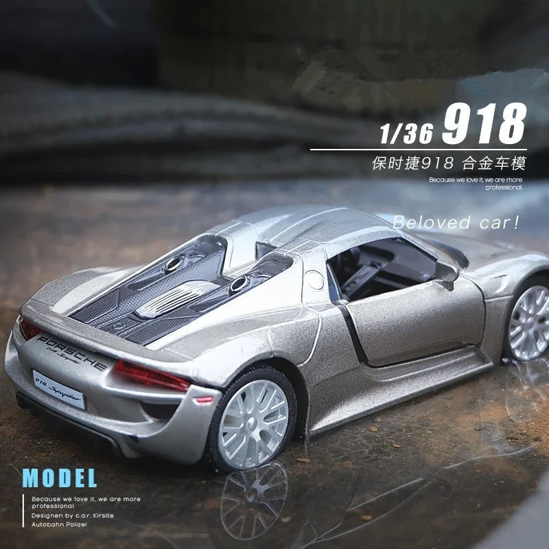 1:36 Porsches 918 liga modelo de carro esportivo diecasts veículos de brinquedo de metal modelo de carro de corrida alta simulação coleção presente