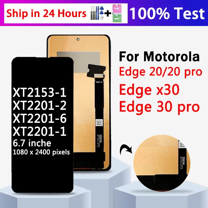 Pantalla Táctil LCD de Repuesto para Motorola Edge 20/20 Pro, Ensamblaje de Digitalizador para Motorola Edge X30/X30 Pro