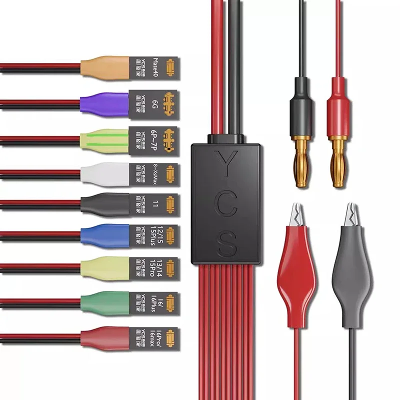 YCS YCS-D01 Power Charging Boot DC Detection Cable For iPhone 6-16 Pro Max Motherboard Battery Clip Testing Repair Line Tool