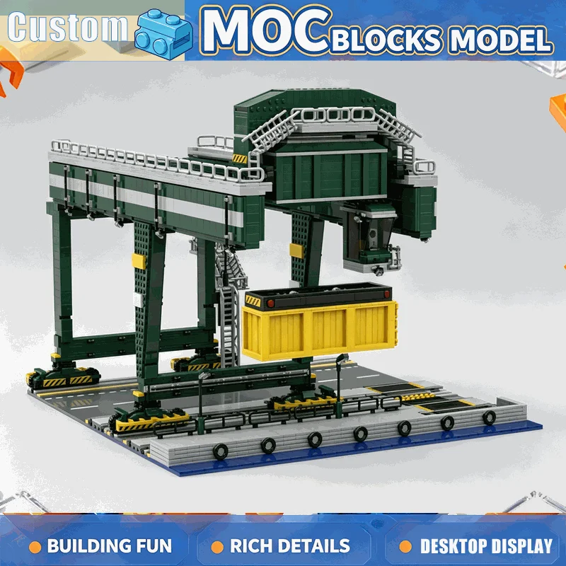 3669PCS Container Crane Machine Building Blocks Creative DIY Assembly Model Toy Gift Collection Display Educational Engineering