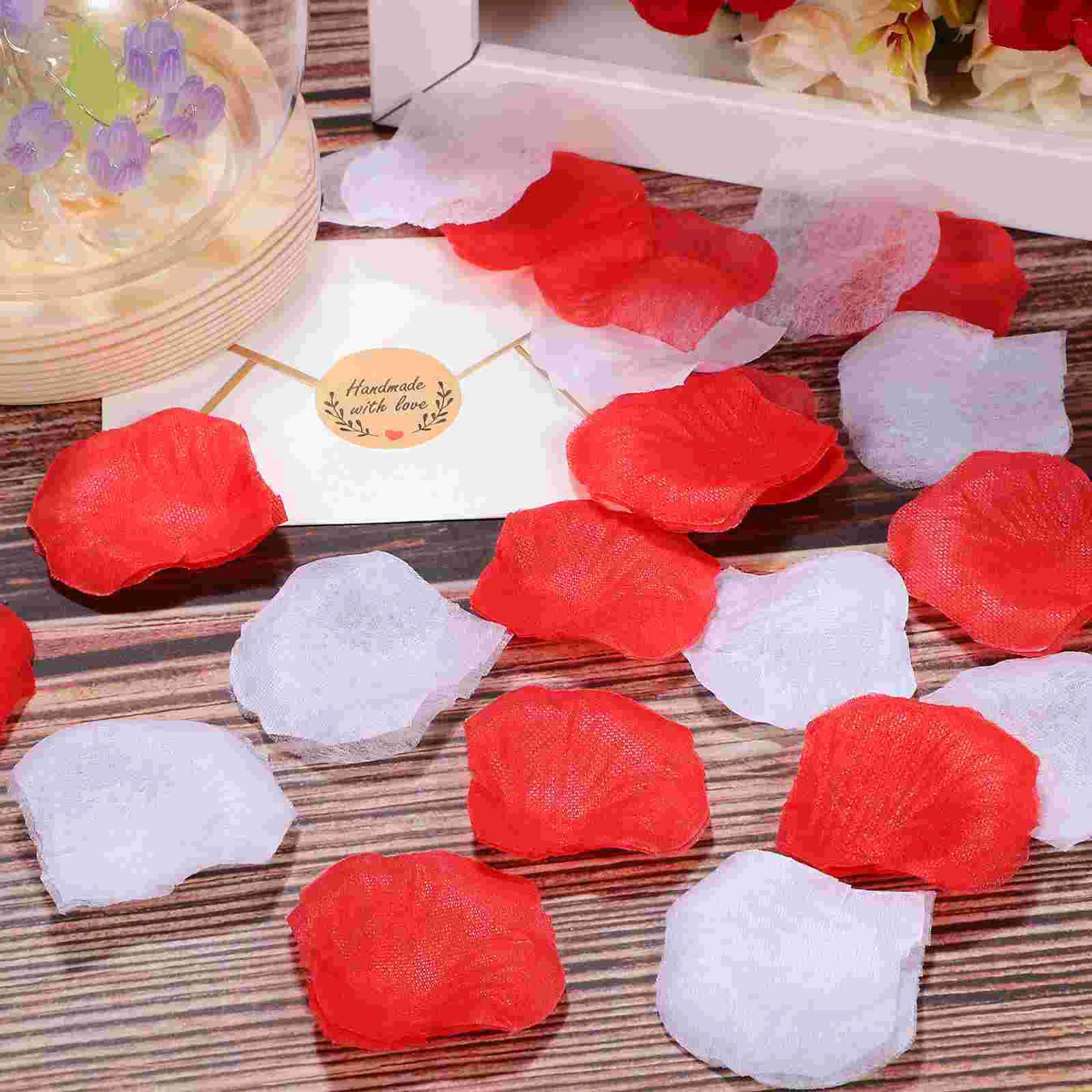 2000 Pcs Rose Petal Decorative Flower Petals Realistic Artificial Roses Red for Silk Cloth Bride