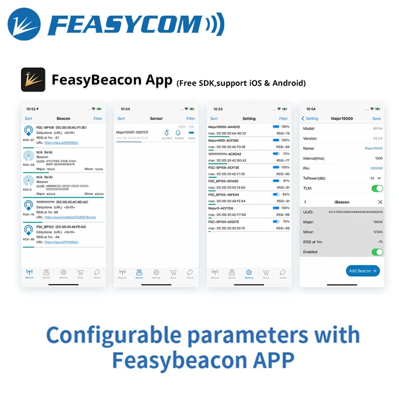 FSC-BP108B IP67 batterie remplaçable étanche Feasycom BLE balise Eddystone étiquette d'activité basse consommation Programmable Bluetooth ibalise