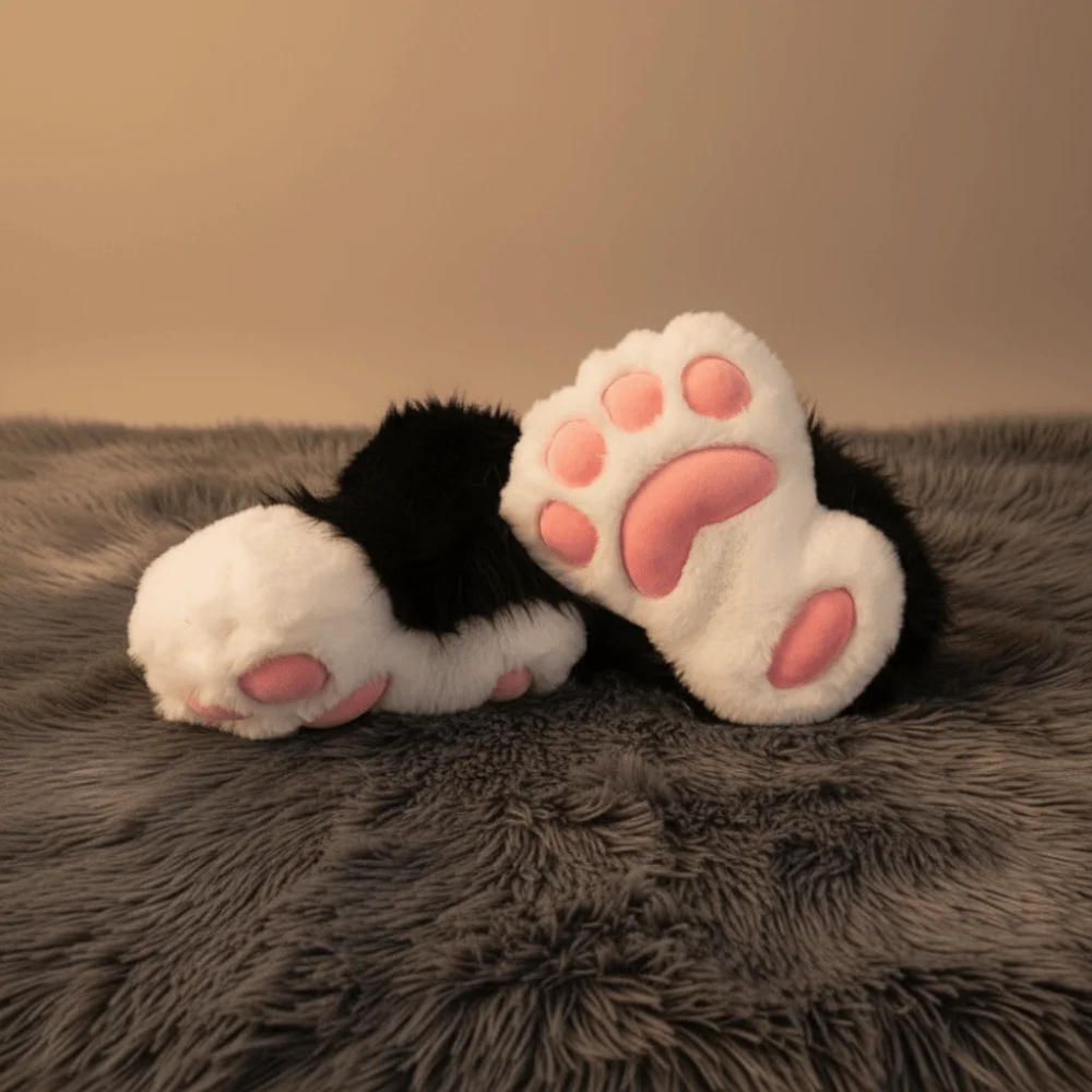 الشتاء أحذية المنزل الكرتون الشتاء القط باو النعال كبيرة المبالغة تأثيري الدعائم أحذية فروي الدافئة تأثيري الأحذية نادي