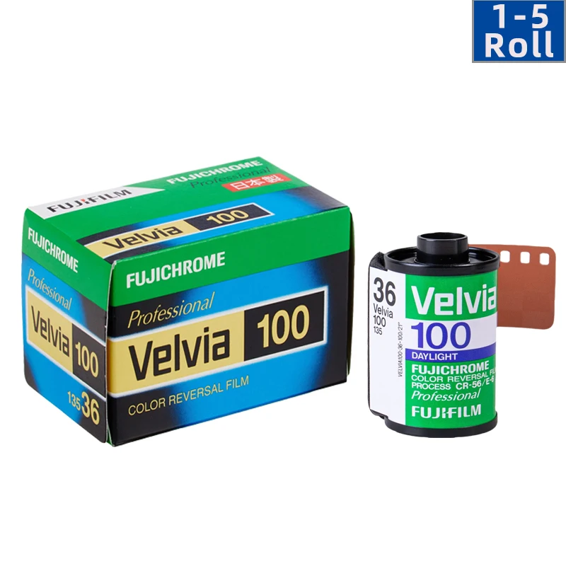 1/3/5 Rolls Original Fuji Velvia100 RVP135 Color Reversal Film Positive Film Camera Outdoor Shooting FilM（Expiration Date: 2024）