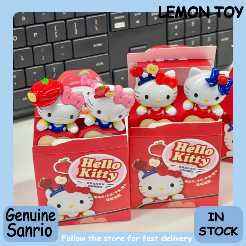

Genuine Sanrio Hello Kitty Apple Party And Sweet Energy Series Sticker Hipper Blind Box Cute Figures Collection Desktop Ornament