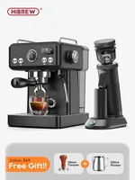 Hiinvasive W Semi-Automatic Espresso Coffee Machine,Adjustable Temperature, 58mm, Filter Holder, Metal, Black, H10A