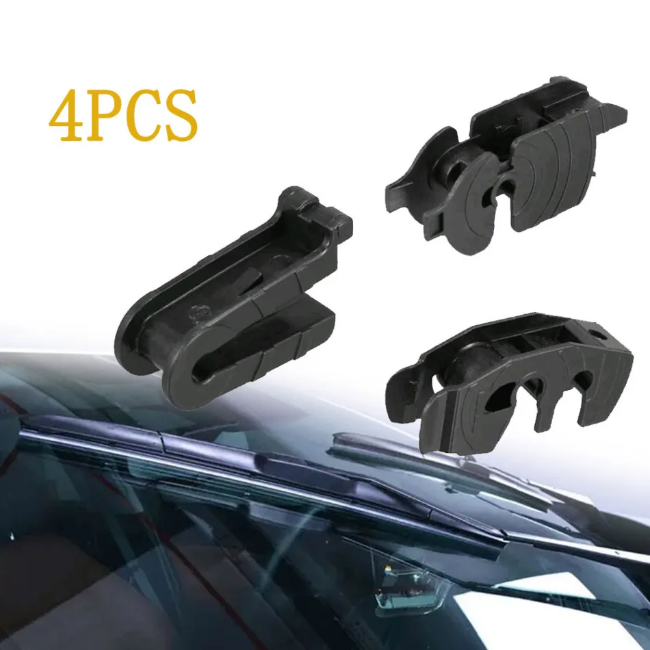 

4PCS Auto External Universal Accessories Car Front Wiper Blade Arm Adapter Clip J Hook Type A C D Black Car Wiper Arm Parts