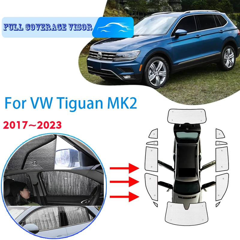 

Car Full Coverages Sunshades For Volkswagen VW Tiguan MK2 2017~2023 2018 2019 2020 Anti-UV Sunscreen Window Sunshade Accessories