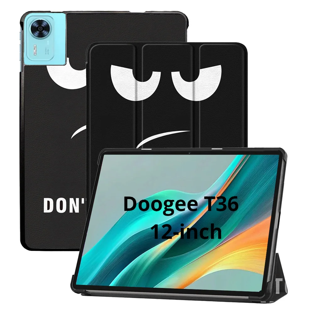 

Case for Doogee T36 12 inch tablet protective leather case, portable, triple fold, ultra-thin, all inclusive protective case