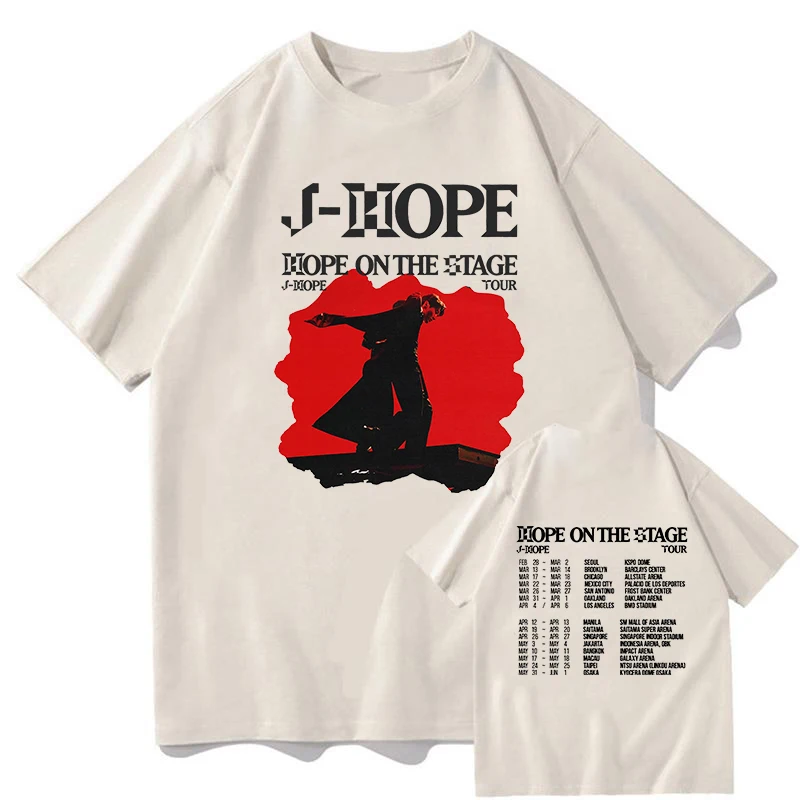 J-Hope Hope on The Stage Tour Tshirts J Hope World Tour Cotton Summer O-Neck Short Sleeve Casual Tops Tees Women Men Streetwear