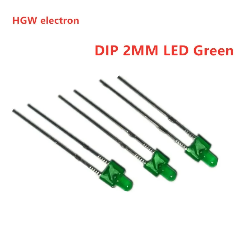 100pcs 2MM LED DIP Tower LED Diode Lamp 2MM Red Green Yellow Indicator light LED 2 pin