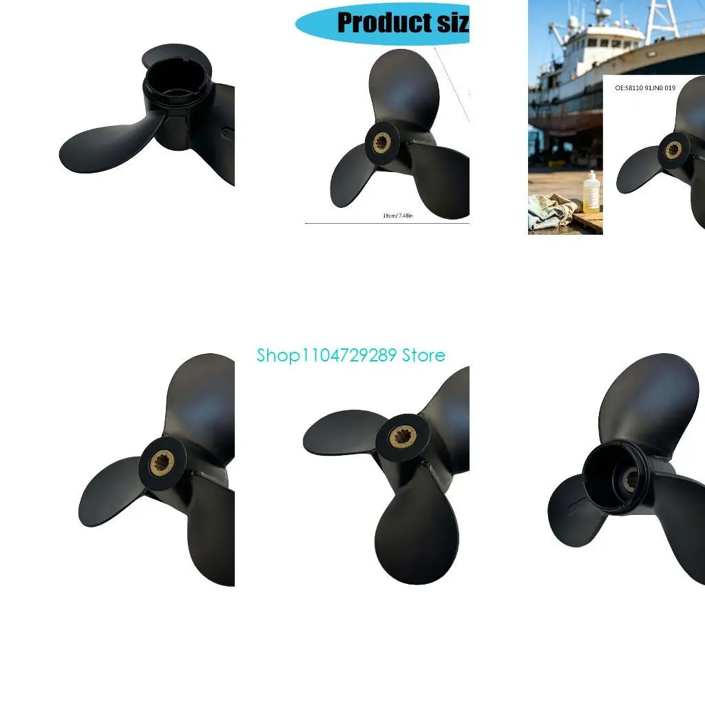 D8KE 3-Blade Propeller for Specified 4, 5, and 6 Horsepower Motors