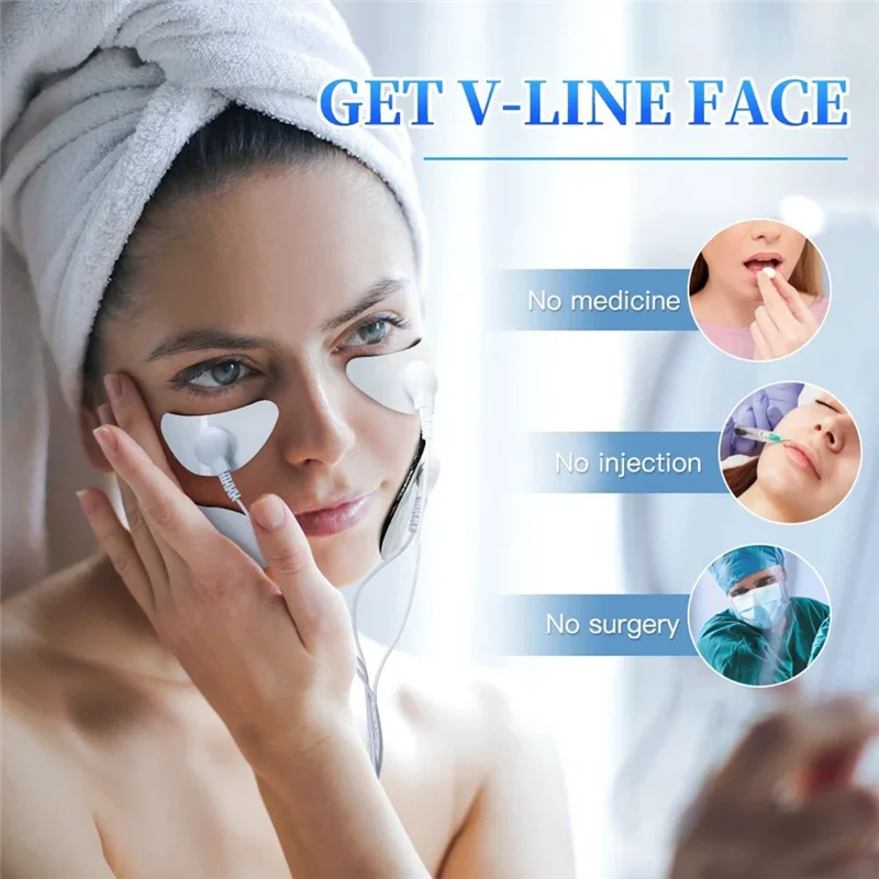 

1 комплект EMS массажер для лица лифтинг лица импульсный электрический V-Face Slim Eye Beauty средство для удаления морщин белый и черный