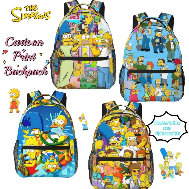 

The Simpsons Marge Bart Lisa Homer Creative Cool Student Backpack High Color Value Cartoon Cute Lightweight Comfortable Backpack