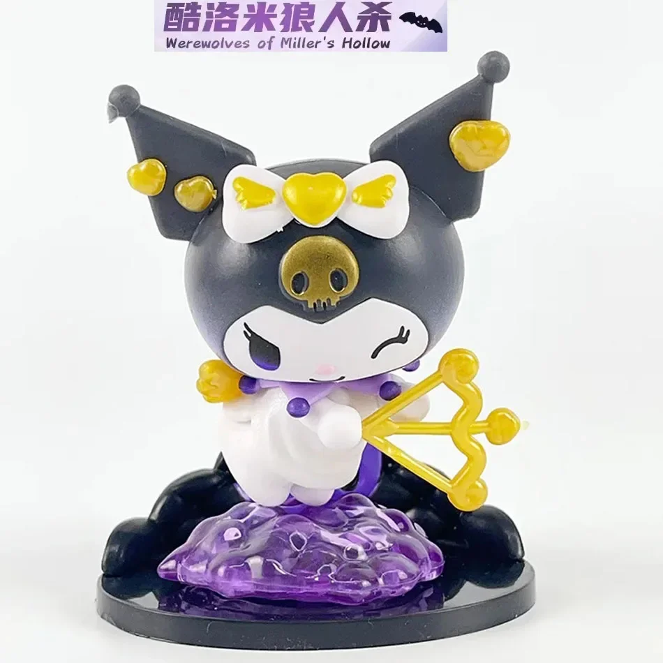 Caja ciega Sanrio Kuromi de 8 Uds., serie de adivinación de la suerte, bonita figura de acción, muñeca, bolsa sorpresa, juguete de modelos coleccionables para fanáticos
