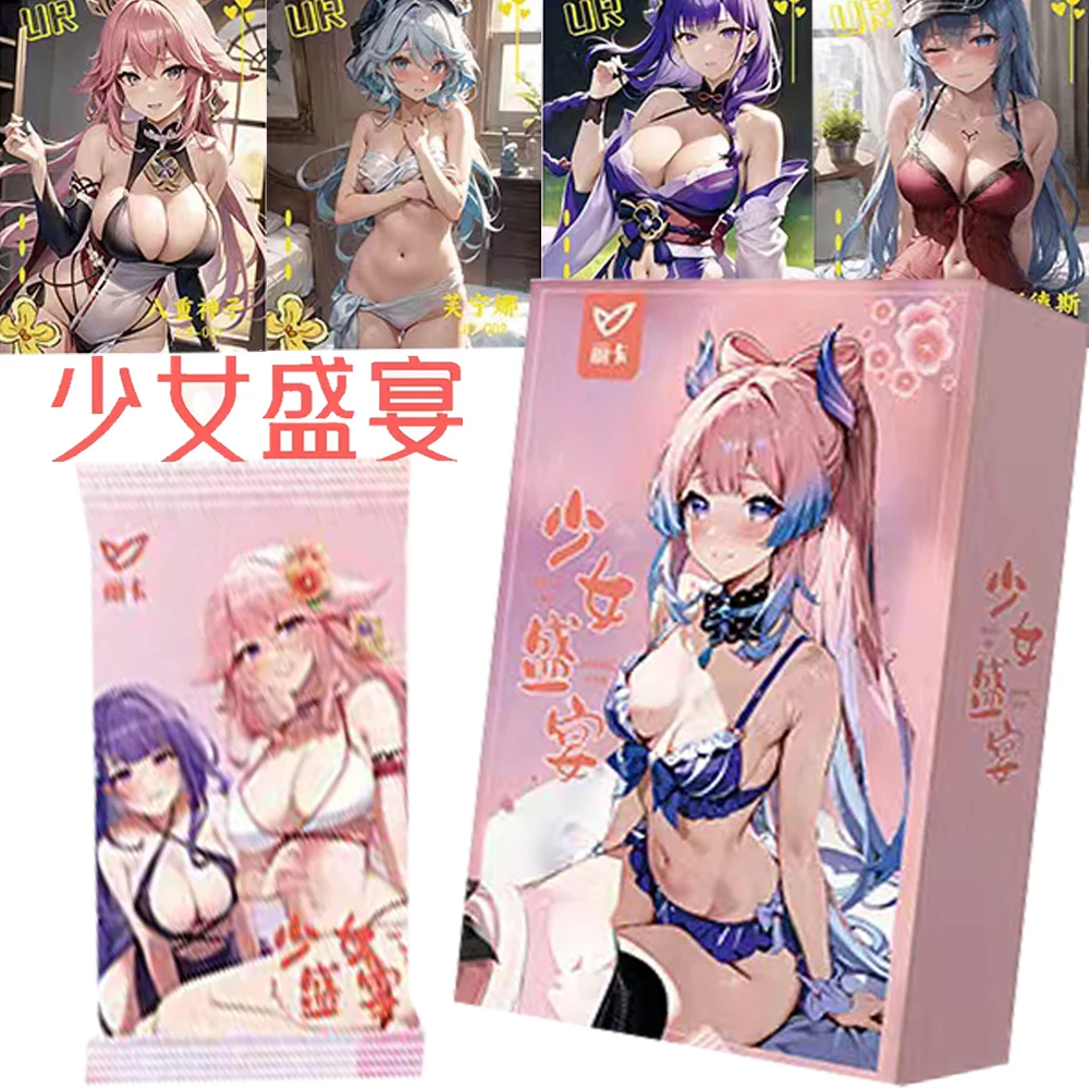 

Girl's Feast Story Collection Cards Anime Games Goddess Party Swimsuit Attractive Character Portrait Card Booster Box Kid Gift