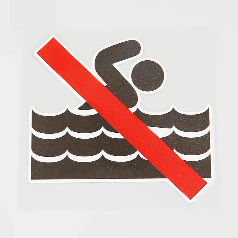 1 Pcs Swimming Is Forbidden Here PVC Water Proof Decal Car Decoration Sticker Be Careful 13CMX12.3CM,KK