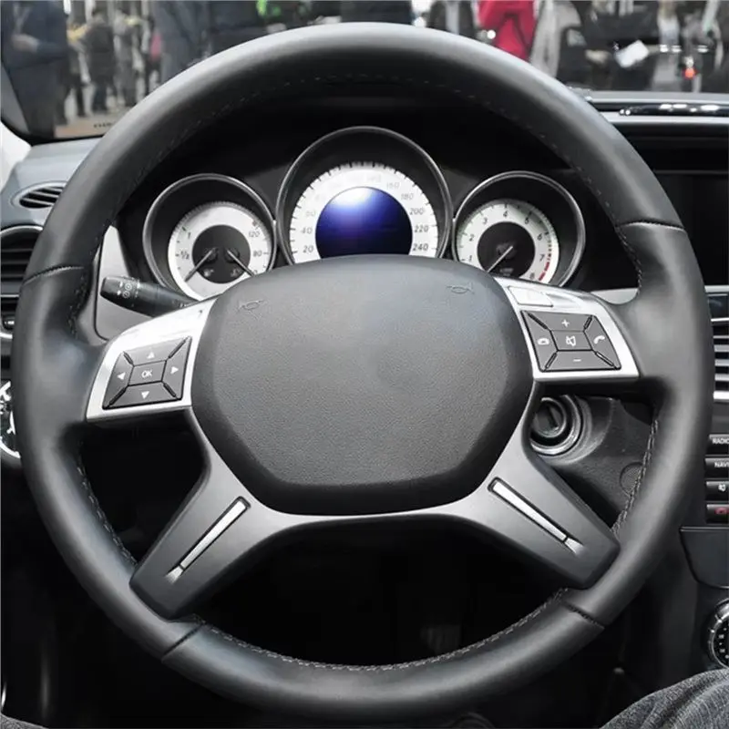 الكروم الغطاء العلوي الكسوة لمرسيدس بنز C E M ML GL GLS G Class عجلة توجيه السيارة W204 W212 W166 W463