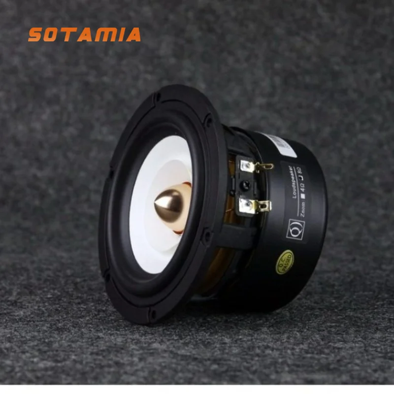 SOTAMIA 1PCS 4 Inch Fever Full Range Speaker Cotton and Linen Fiber Speaker Three Stage Balanced Sound High Density Home Theater