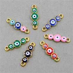 6pcs 26*7*3mm new fashion evil eye eyes elephant with bracelet connector jewelry accessories jewelry DIY production
