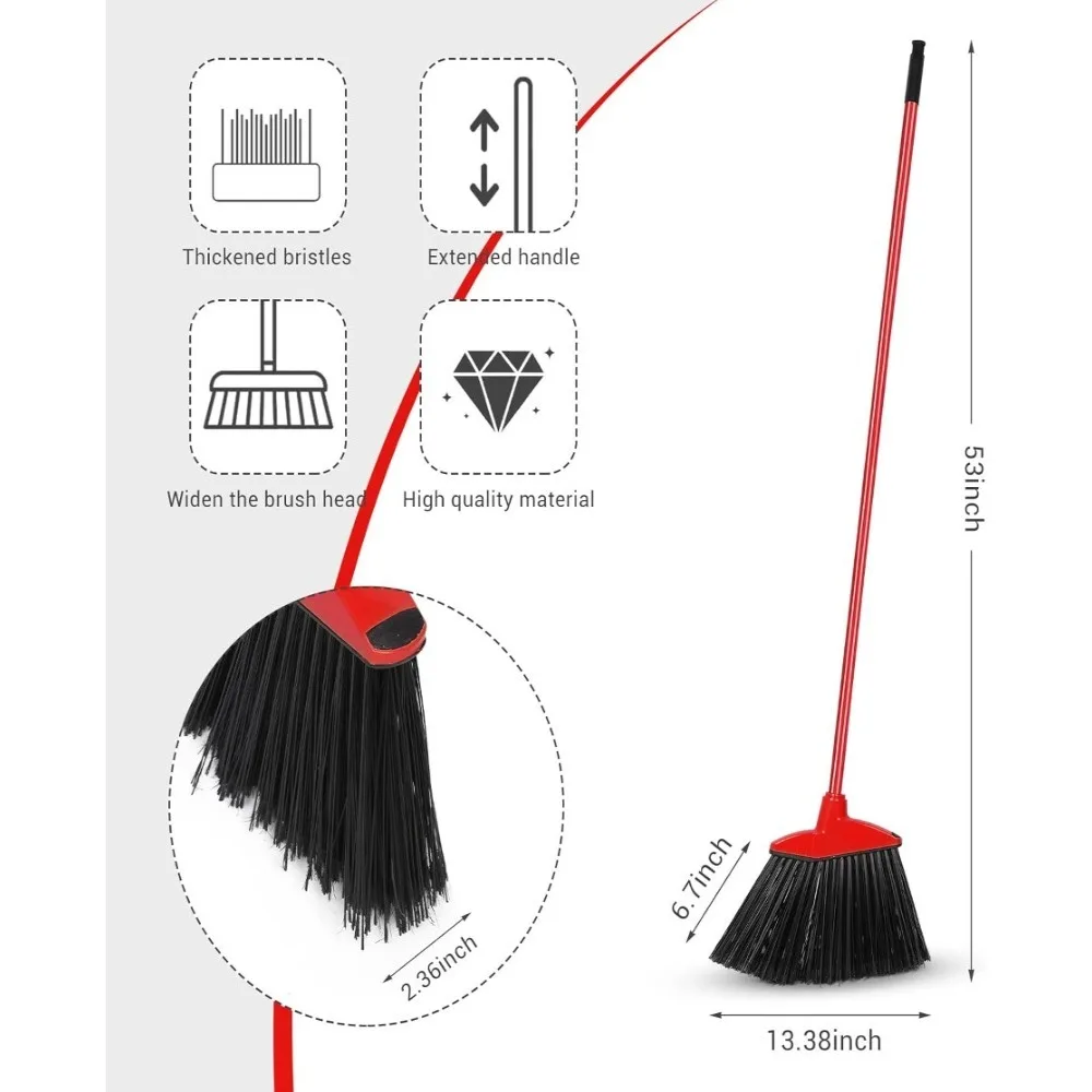 جودة عالية-أحمر 20 قطعة مكنسة شديدة التحمل في الهواء الطلق مكنسة زاوية تجارية داخلية السائبة لأرضية السوق في الفناء والمرآب والردهة #2