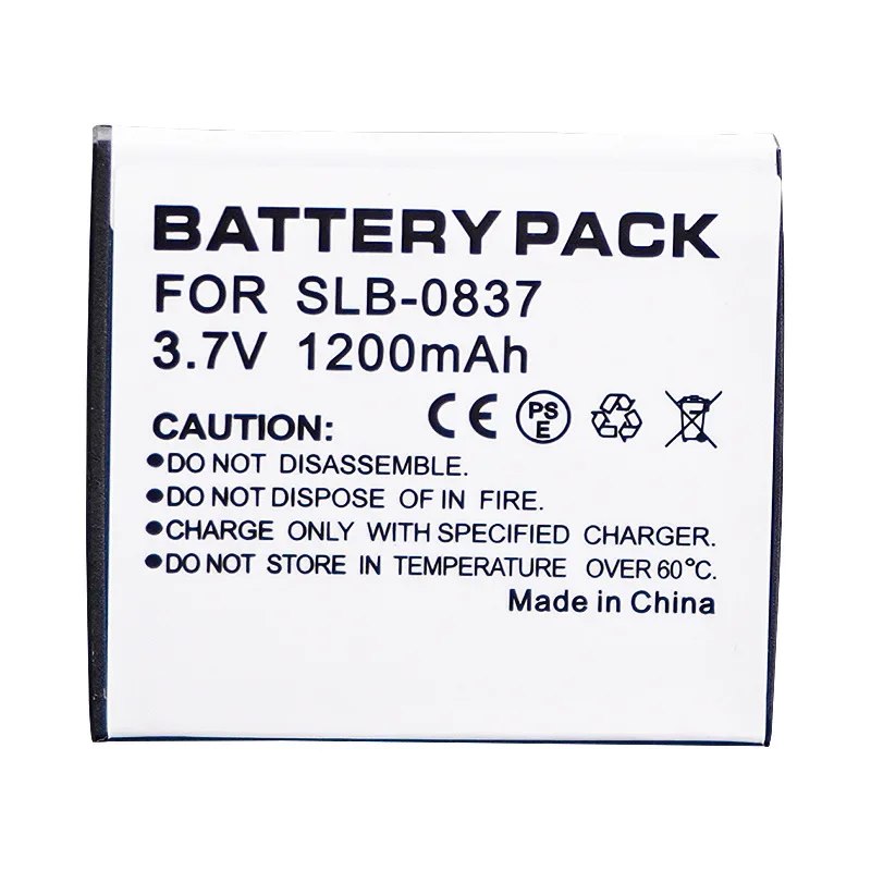 3.7V 1200mAH SLB-0837 Battery Suitable for Samsung Camera I5 I6 L73 L50 L60 NV3 NV5 NV7