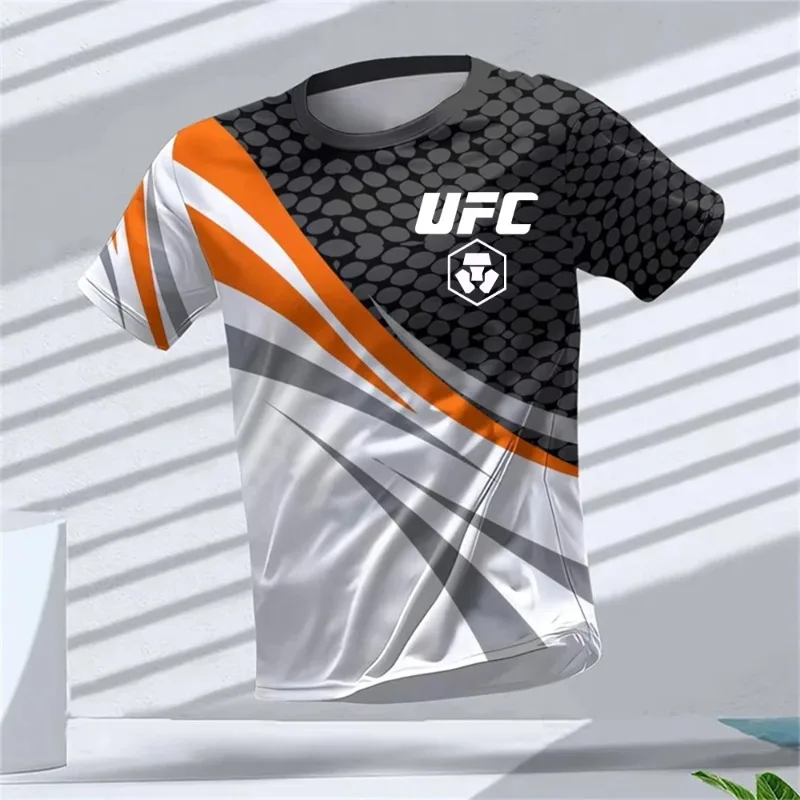 

Лето 2025 г., UFC, боевая одежда с 3D принтом, хит продаж, дышащая скоростная сушка для бега на открытом воздухе, одежда для фитнеса, модная повседневная футболка