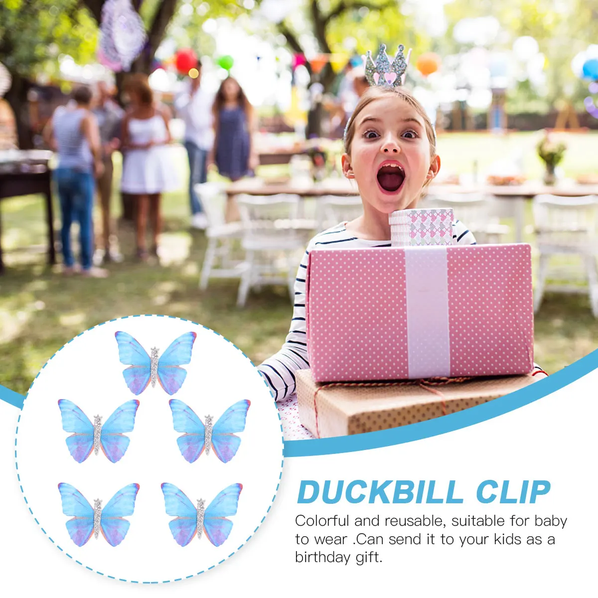 

5pcs Butterfly Hair Clip Duck Billed Clips Girls Hairpin Barrettes Cute Stainless Steel Bride Premium Material Durable