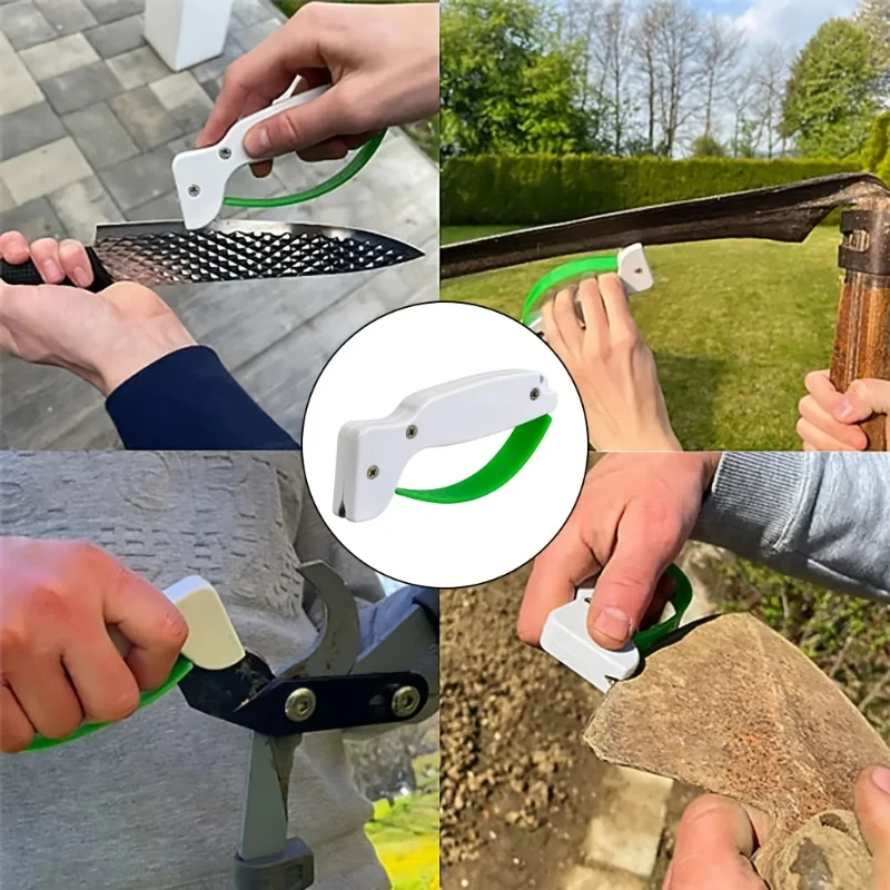 1PC Tungsten Steel Knife Sharpener - PVC Manual Tool for Pocket, Serrated Knives, Axes & Sabres - Restores & Repairs Blades