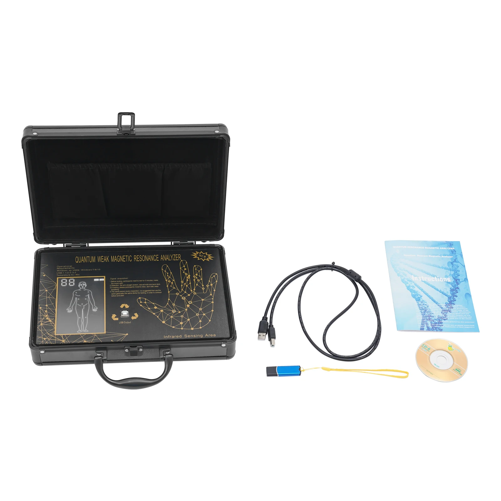 Quantum Resonance Magnetic Analyzer Body Analyzer Aluminum Alloy Health Analysis Machine with 50+ Reports Spanish English